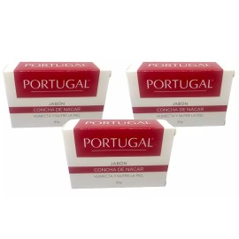 Portugal Jabon Concha Nacar (3 Barras) Mother Of Pearl Lineas finas Y Arrugas