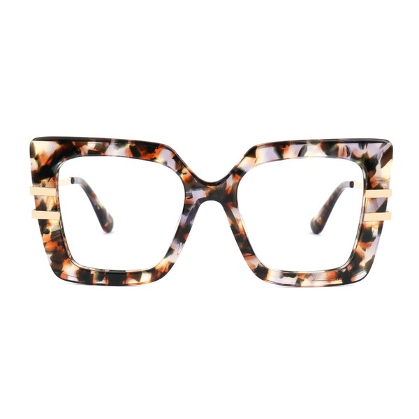 Zeelool Oversized Square Eyeglasses for Women with Non-prescription Clear Lens