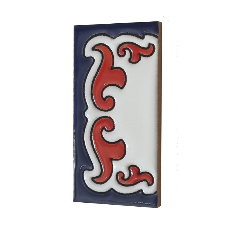 Daniella-M3 Spanish Hand-painted Ceramic Blue Number Tiles With Blue And