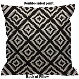 HGOD DESIGNS Black and White Jagged Cushion Cover,Geometric Abstract Throw Pillow Case Home Decorative for Men/Women Living Room Bedroom Sofa Chair 18X18 Inch Pillowcase 45X45cm