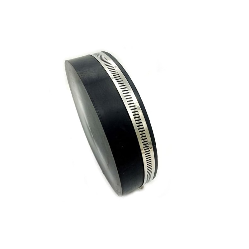 QC-106 6-in. Qwik Cap Flexible PVC Pipe Cap Black Stainless