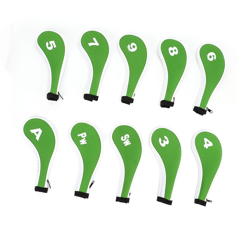 10 Pcs Golf Iron Head Cover Set with Zipper Golf