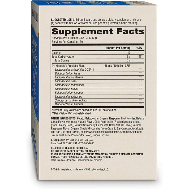 Dr. Mercola Complete Probiotics Powder for Kids- 30 Packets