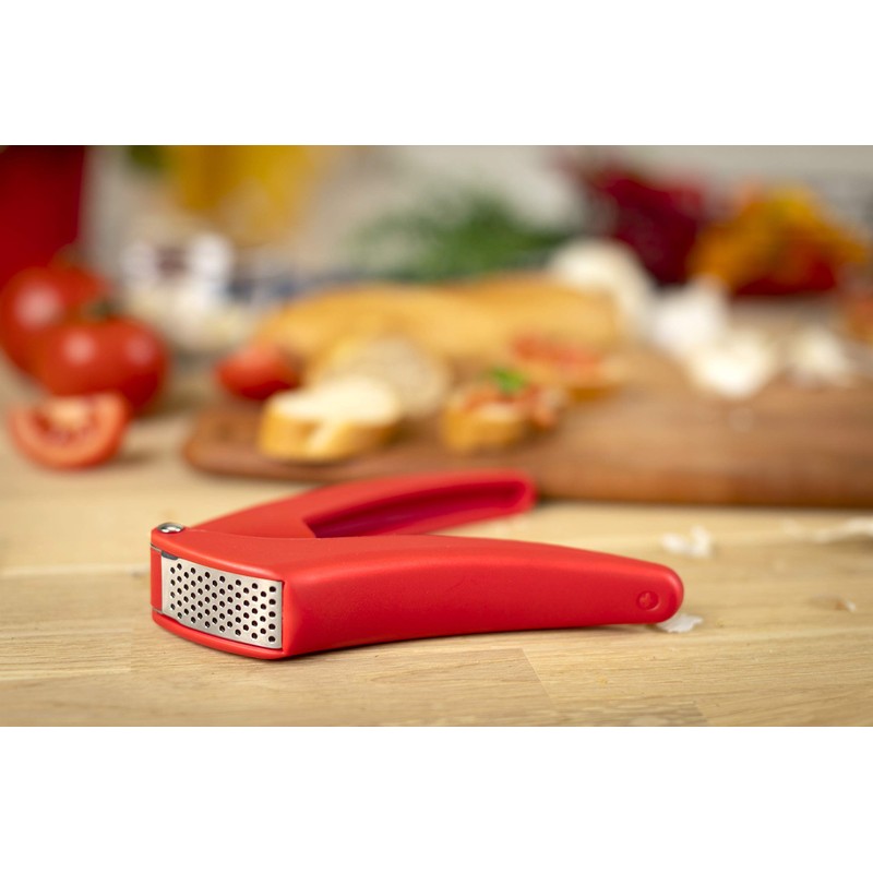 KUHN RIKON Easy Clean Knoblauchpresse, grau, Knoblauchschneider mit ergonomischen Griff,