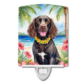 Caroline's Treasures American Water Spaniel Luau Ceramic Night Light Compact, UL-Certified, Ideal for Bedroom, Bathroom, Nursery, Hallway, Kitchen, 6x4x3, Multicolor
