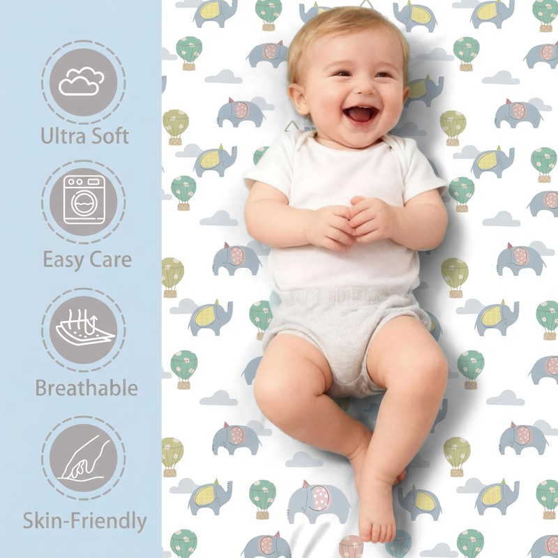4 Pack Crib Sheets for Girls – Fitted Crib Sheets