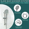 16.5-Inch Shower Riser Rail Kit Adjustable Shower Slide Bar with