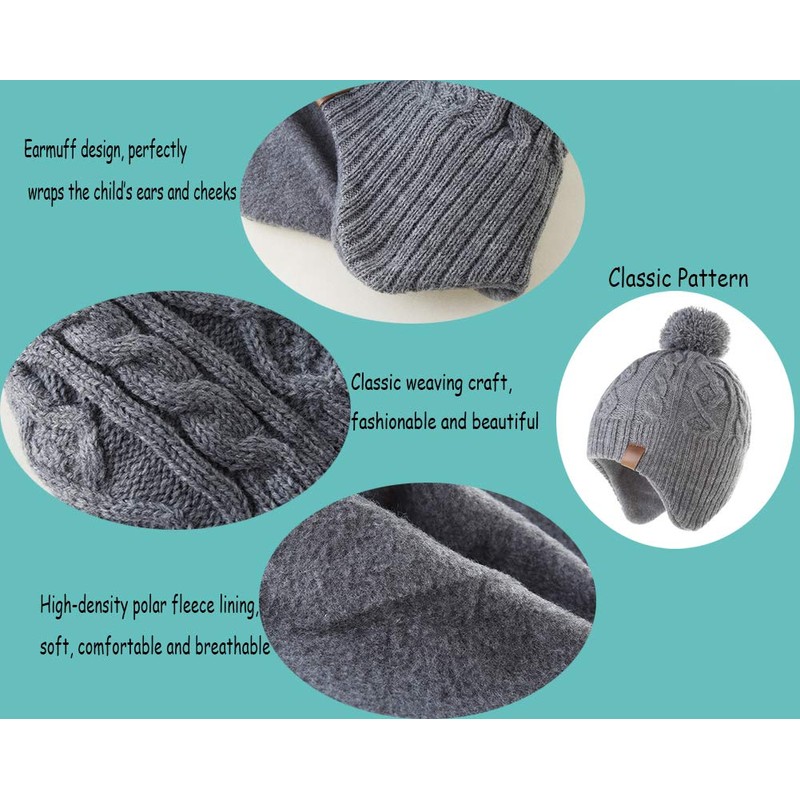Moon Kitty - Gorros de invierno para niños y niñas,
