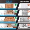 Zulay Expandable Bamboo Drawer Organizer - Adjustable Kitchen Drawer Organizer