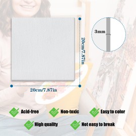 Jomdjmskes 10 Pcs Leinwand zum Bemalen, 20x20cm 100% Baumwolle Bespannte Keilrahmen Leinwände, Malen Canvas Painting, Weiße Künstler Canvas Panel, 3mm Starkem Malkarton Geeignet für Acryl, Öl Malerei