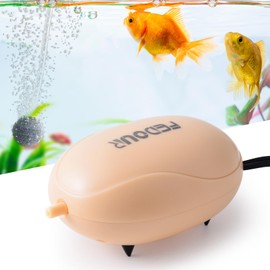 FEDOUR Mini Aquarium Air Pump, Quiet Fish Tank Oxygen Pump with Single Outlet, Aquarium Air Bubbler with Complete Accessories for up to 75L Fish Tanks, Betta Tanks, Shrimp Tanks