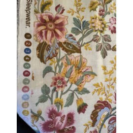 David Textiles Butterflies Floral Yellow Pink Green David Textiles 100% Cotton Quilt Fabric BTY