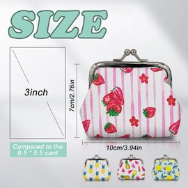 Energather 2pcs Coin Purse, PU Leather Coin Pouch Wallet Pouch for Women and Girls, Compact Change Purse with Kiss Lock for Change, Receipts, Keys (style 2)