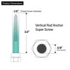 Sammys 8010957-25 Vertical Rod Anchor Super Screw with 3/8 in.