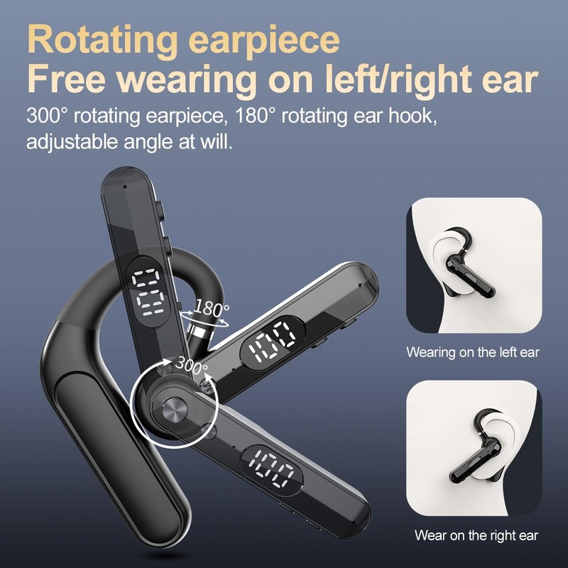 NVAHVA Single Bluetooth Phone Earpiece 48Hrs Earbud One Ear Piece