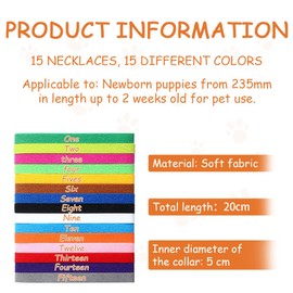 JEYORZY Pack of 20 Puppy ID Collars, Adjustable Soft Puppy Kitten Collars for Newborns Puppies Kittens