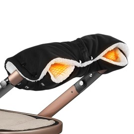 Hand Warmer Pram, OFFOF Pram Hand Warmer with Fleece Inside, Hand Muff for Prams, Waterproof, Windproof, Gloves, Pram, Universal Size for Pushchair, Buggy (One Piece Design)