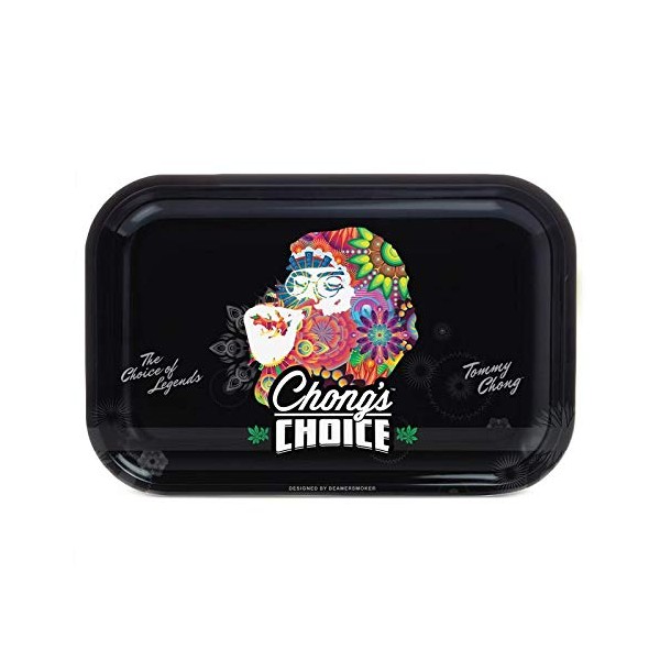 Chong’s Choice Tommy Chong Medium Metal Rolling Tray, Psychedelic Smoking Chong Design - 10.75" x 6.25"