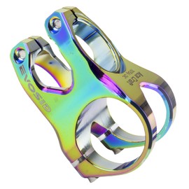 EVOSID Mountain Bike Stem 35mm Short Handlebars Ultra-Light CNC Aluminum Alloy 31.8 * 28.6mm for Mountain Bike Enduro Trail AM XC (Rainbow)