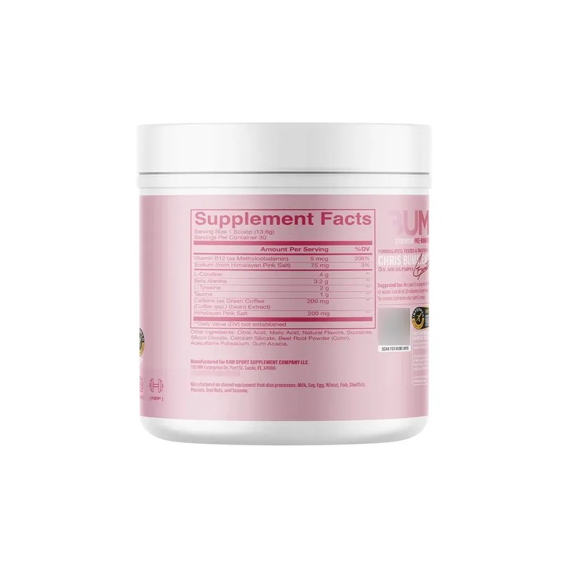 Raw Cbum Essential Pre Workout Pre Entreno 30 Servs Sfn