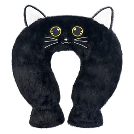 Neck Hot Water Bottle, 1 Litre Hot Water Bottle for Neck, Shoulder, Back, Neck Pillow, Bed Bottle Provides Warmth, Comfort, Gift for Women, Mother, Father, with Soft Cover (Black Cat)