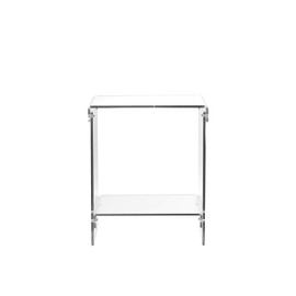 Artmaze Clear Acrylic End Table，2-Tier，Nightstand for Living Room and Bedroom,Easy Assembly,18x12 inch，22 inch high