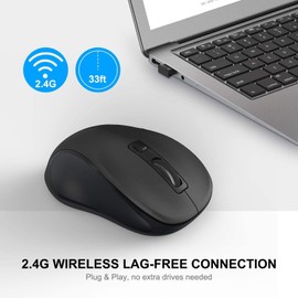 WisFox 2.4G Wireless Mouse for Laptop, Ergonomic Mouse with USB Receiver