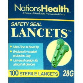 SMS Safety Seal Lancets 28G lancets, 100 count