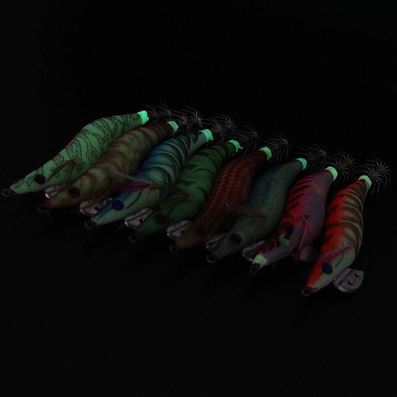 Croch 8pcs Squid Jig Hard Fishing Lures Artificial Spinner Lures