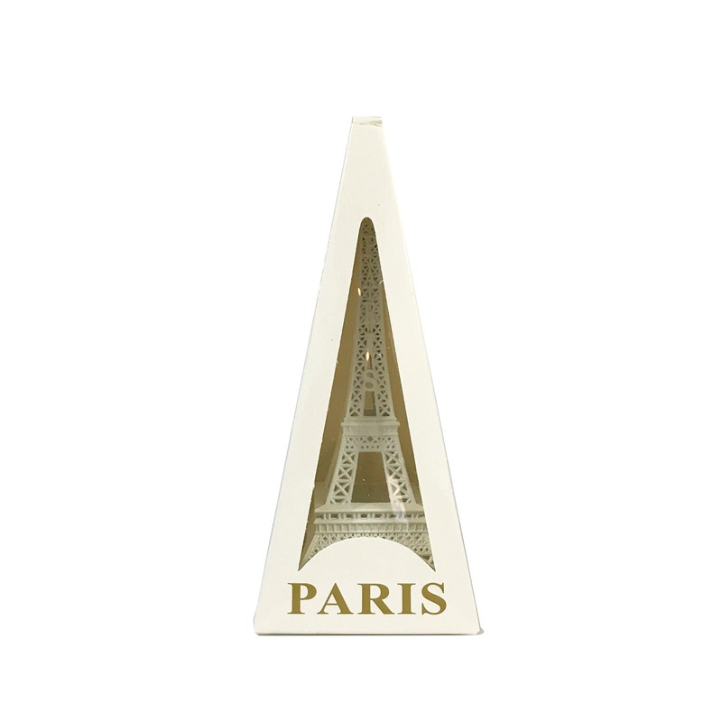 Allgala 6" Eiffel Tower Statue Decor Alloy Metal, White