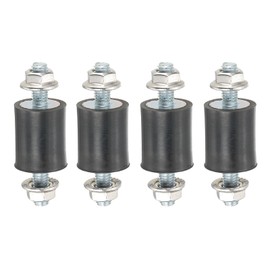 PATIKIL M5 15x15mm Rubber Isolator Mounts, 4 Pcs Rubber Studs Shock Absorber Anti-Vibration Isolation Damping Mounts with Lock Nuts for Motor, Air Compressor, Engines (35mm Height)