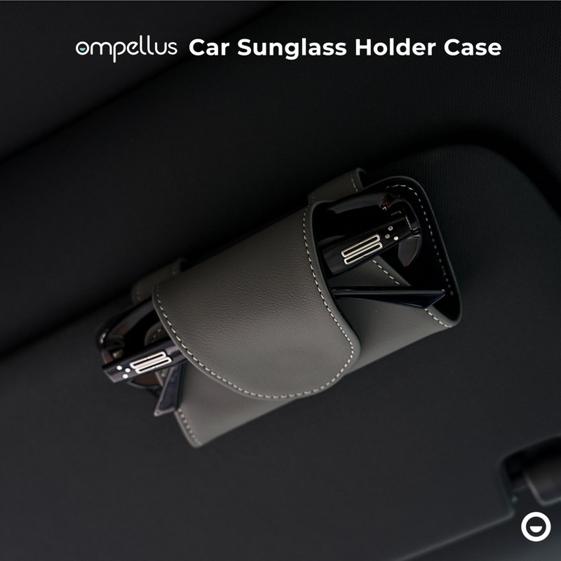 Ompellus Car Sunglasses Holder Case, Leather Sunglasses Holder Clip for