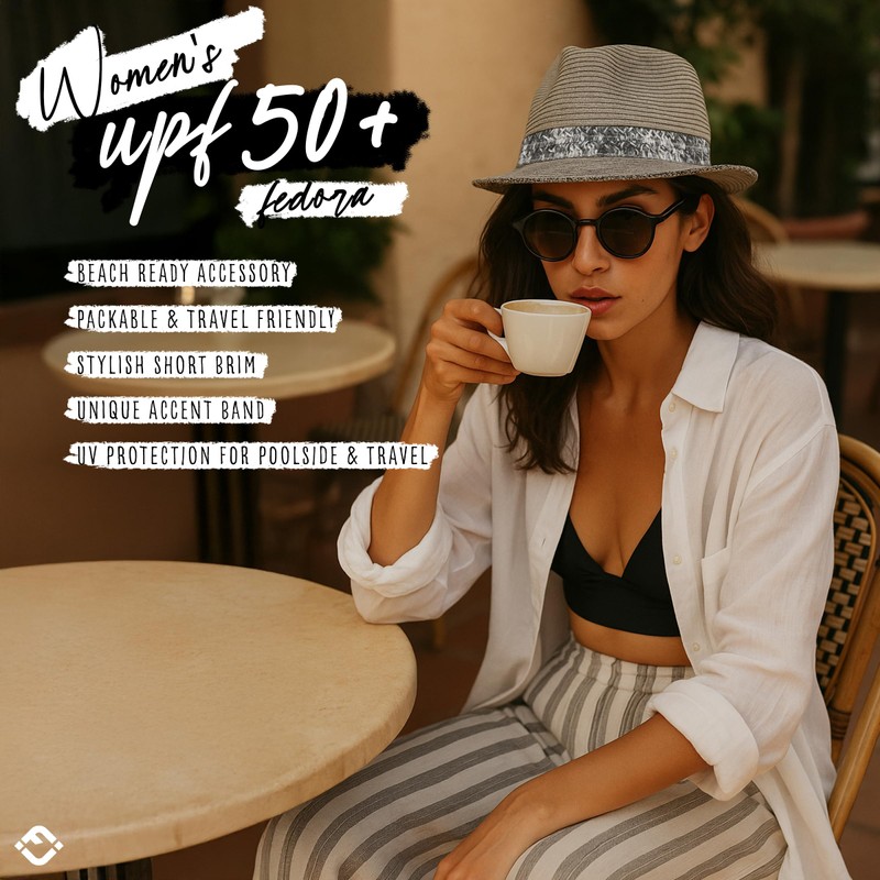 Funky Junque Multicolor Woven Fedora: Grey w/Thick Band