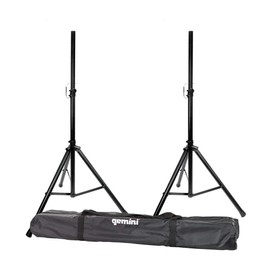 Gemini Sound ST-Pack Heavy Duty Professional Audio Universal DJ Fold-Out Telescoping Tripod Steel Speaker Stands (Set of 2), Up to 80" Inches Tall, 200lb Weight Capacity with Carry Bag Included
