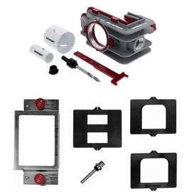 Milescraft 7301 Door Kit – For Installing Door Locks, Knobs, and Hinges. Self-Clamping Lock Jig with Bi-Metal Hole Saws. Rout Common Hinge Mortises on Standard Doors. Cutting Tools Included