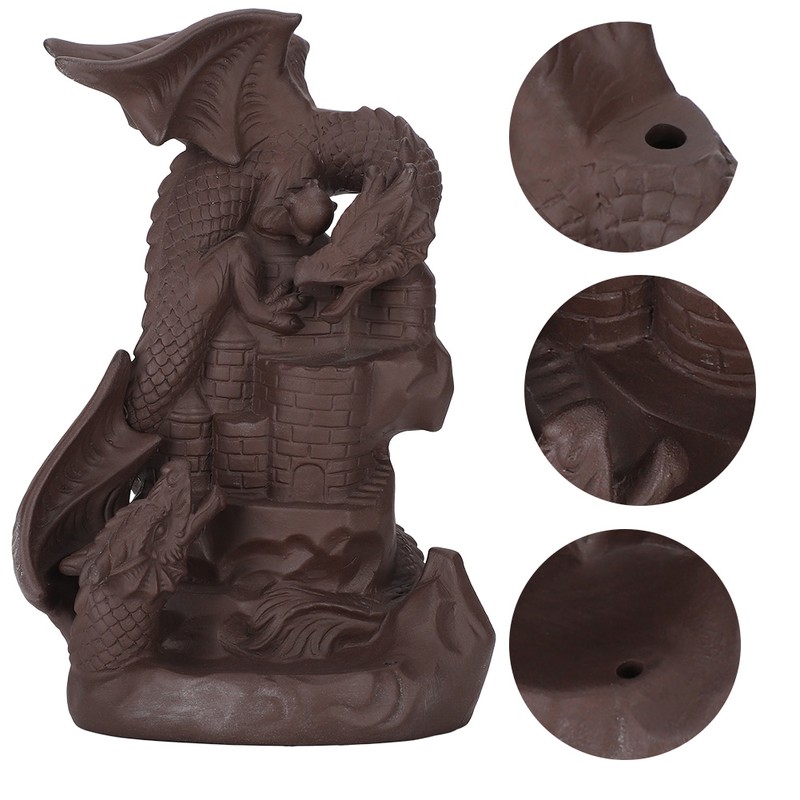 Backflow Incense Burners Dragon Shape Purple Sand Waterfall Burners Home