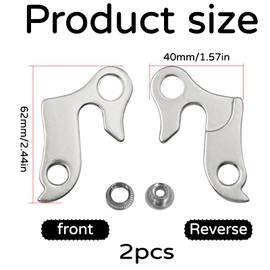 AONAYO Pack of 2 derailleur hanger, derailleur cube, aluminium alloy derailleur hanger, bicycle hanger adapter, spare parts for bicycle rear derailleur (one size, silver)