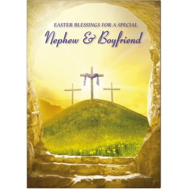 Nephew & Boyfriend Religious Easter Card - Christian Easter Card - A5 Size with Envelope
