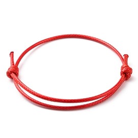 ZENSE - Fine Red Adjustable Waxed Rope Bracelet for Men ZB0361, Polyester, No Gemstone