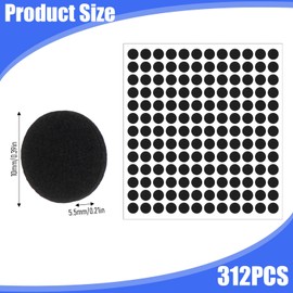 312 Pcs Small Felt Furniture Pads 3/8" Round Felt Pads Self Adhesive Cabinet Door Stops Bumper Mat Non Slip Chair Legs Dots Mat Quiet Felts Coasters Thick Bumper Pad for Hardwood Item Floors (Black)