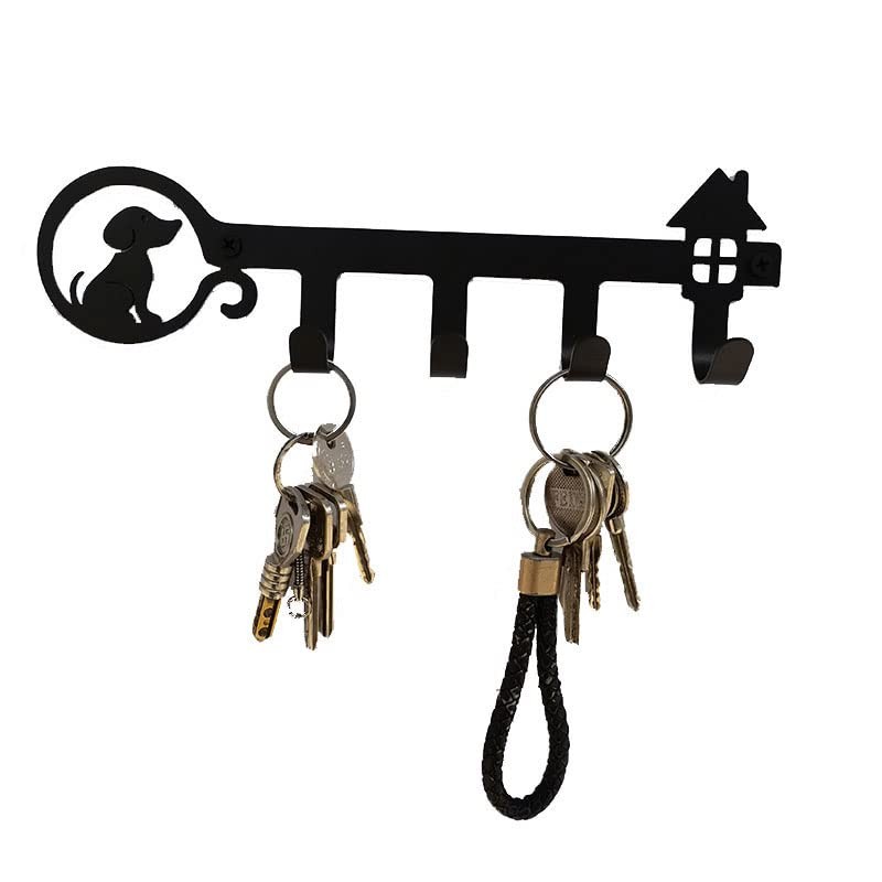 WANGCL Decorative Wall Mounted Iron Key Holder, 10 inch with