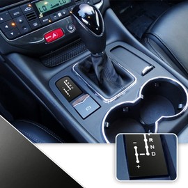 Shifter Gear Position Indicator Vinyl Overlay Wrap Decal Compatible with Maserati Granturismo Quattroporte - Metallic Matte Chrome Black