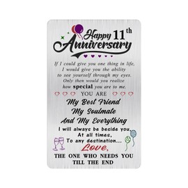 Alotozo 11 Year Wedding Anniversary Card - Happy 11th Wedding Anniversary Cards Gifts for Husband Wife - 11 Years Anniversary Card for Him Her