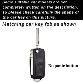 ontto Key Case Fit for Volkswagen 3-Button Key Fob,Metal Key Holder Leather Car Key Shell Key Cover Fit for VW Jetta Beetle Santana Scirocco Eos Tiguan Touran Polo MK5 Passat Golf GTI MK6,Grey
