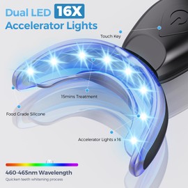 Teeth Whitening Kit with LED Light and Tooth Whitening System, Dentists Recommended, Effectively Removes Stains from Coffee, Tea & Smoking - Safe, Fast, and Gentle for Sensitive Tooth