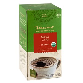 Teeccino Herbal Tea – Maya Chai – Rich & Roasted Herbal Tea That's Caffeine Free & Prebiotic for Natural Energy, 25 Tea Bags