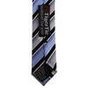 TigerTie Slim Designer Silk Tie in Grey Blue Black Silver