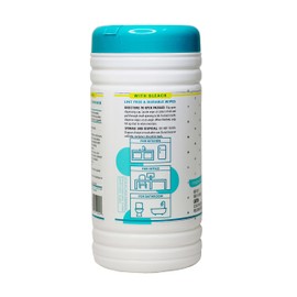 Juniper CLEAN 1 Pack Surface Cleaning Wipes with Bleach, All-Purpose Cleaner for Bathroom, Kitchen, Office, 75 Count Canister, 7.5" x 7" Sheet, Fresh Scent, Lint Free & Durable