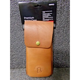 Unbranded LEATHER Carrying Case, Front Loading, 2.3x5.0x9 In (4WPZ1)