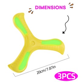 LIUQOBN 3 PCS Boomerang for Kids，Glow in The Dark Boomerang Creative Toys, Lightweight and Durable Design for Picnics Parks and Outdoor